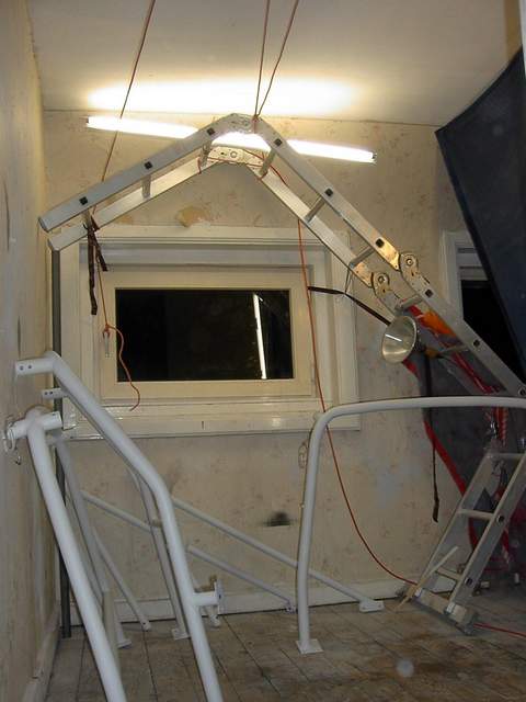 Constructie met ladder
